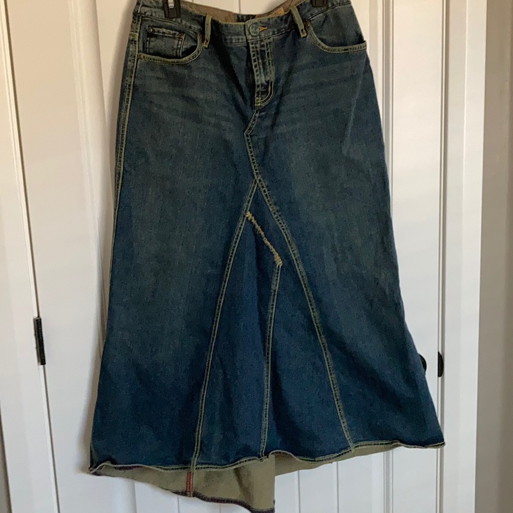 Free People long denim skirt